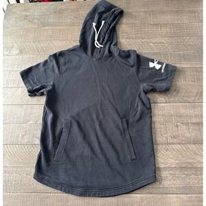 Under Armour Men's Black Rival Terry short-sleeve hoodie Size Small